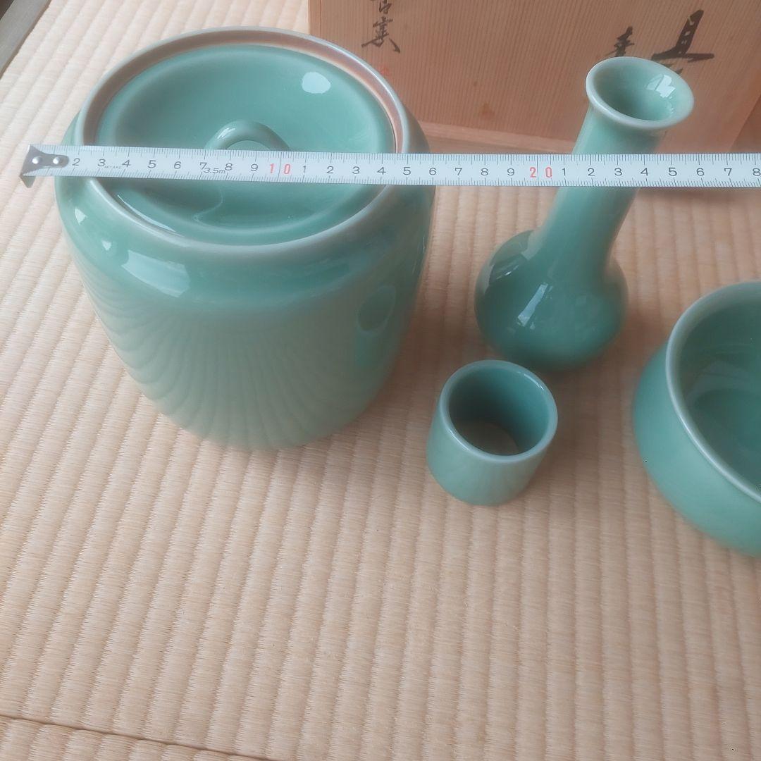 茶道具　青磁皆具 木箱付き