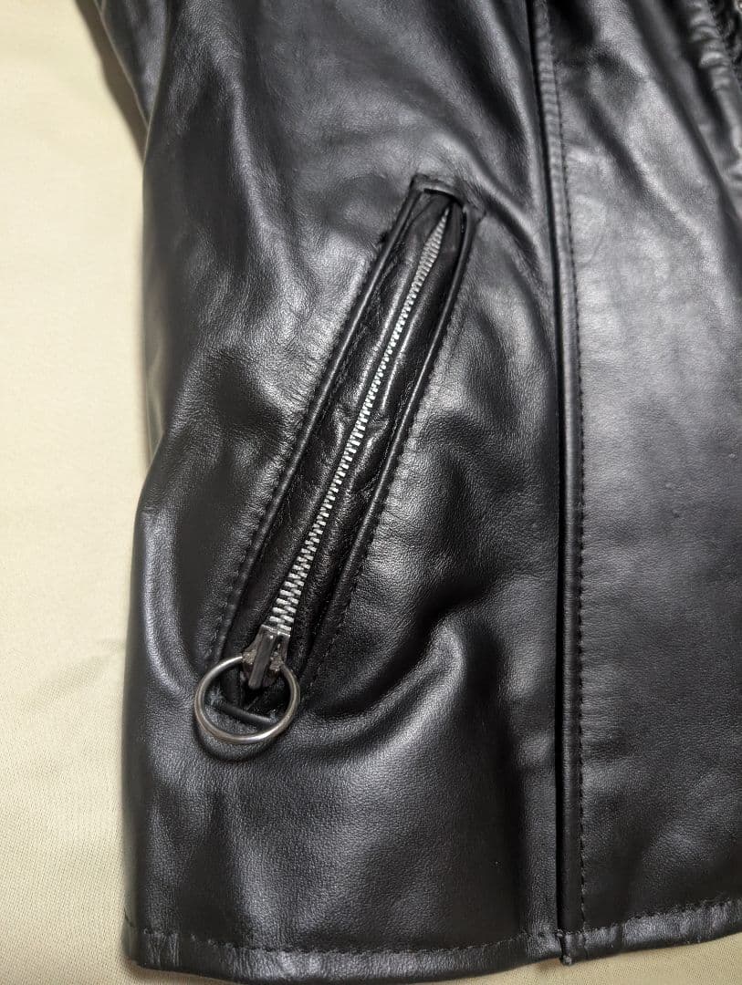 BROOKS ブラックレザーシングルライダースジャケット ヴィンテージ BUCO