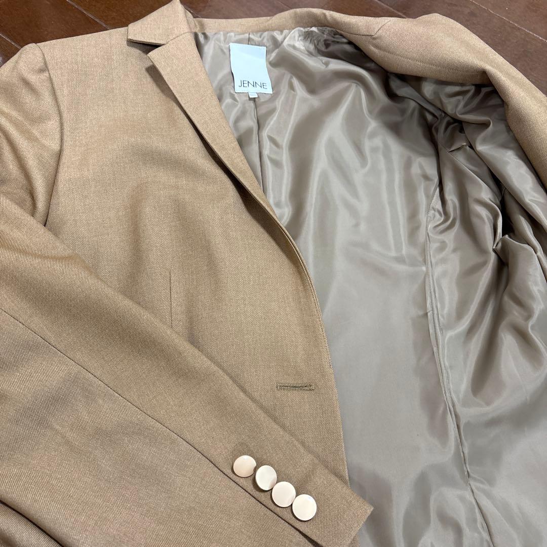 JENNE モダンロングジャケットL キャメル