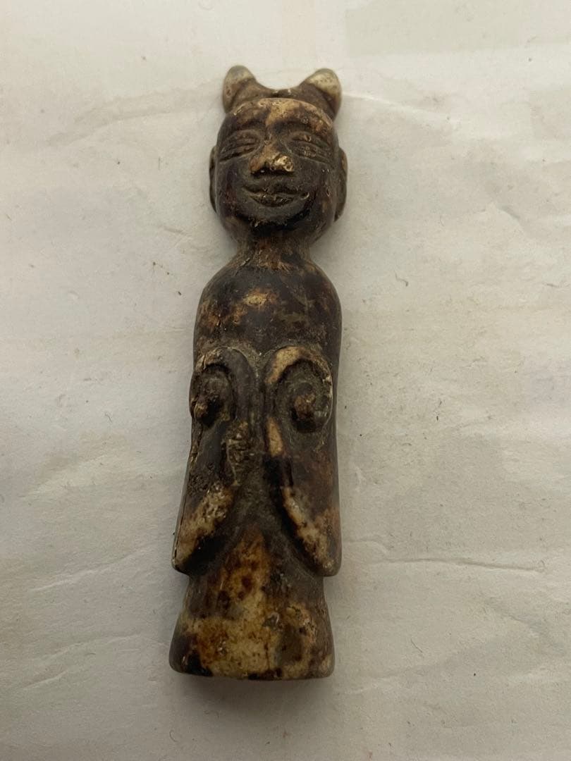 玉石彫刻　時代人形　提げ物　根付　アンティーク