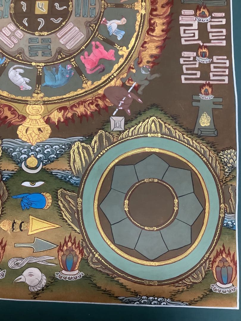 《 チベット密教　新品　送料込み 》 チベタンカレンダー　タンカ　曼荼羅　手描き