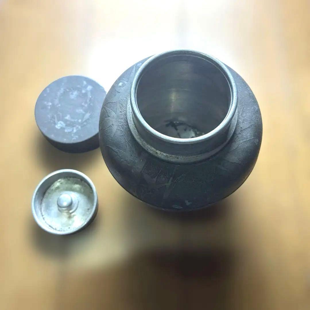 中国美術 煎茶 唐物 古錫 茶入 萬壽堂造　時代物 古美術