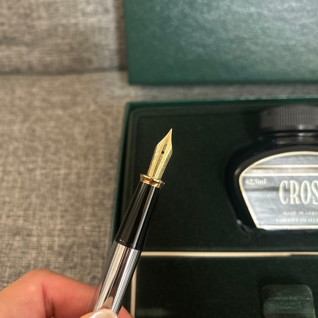 Cross クロス　万年筆　ギフト　グリーンインクボトル　タウンゼント　ゴールド