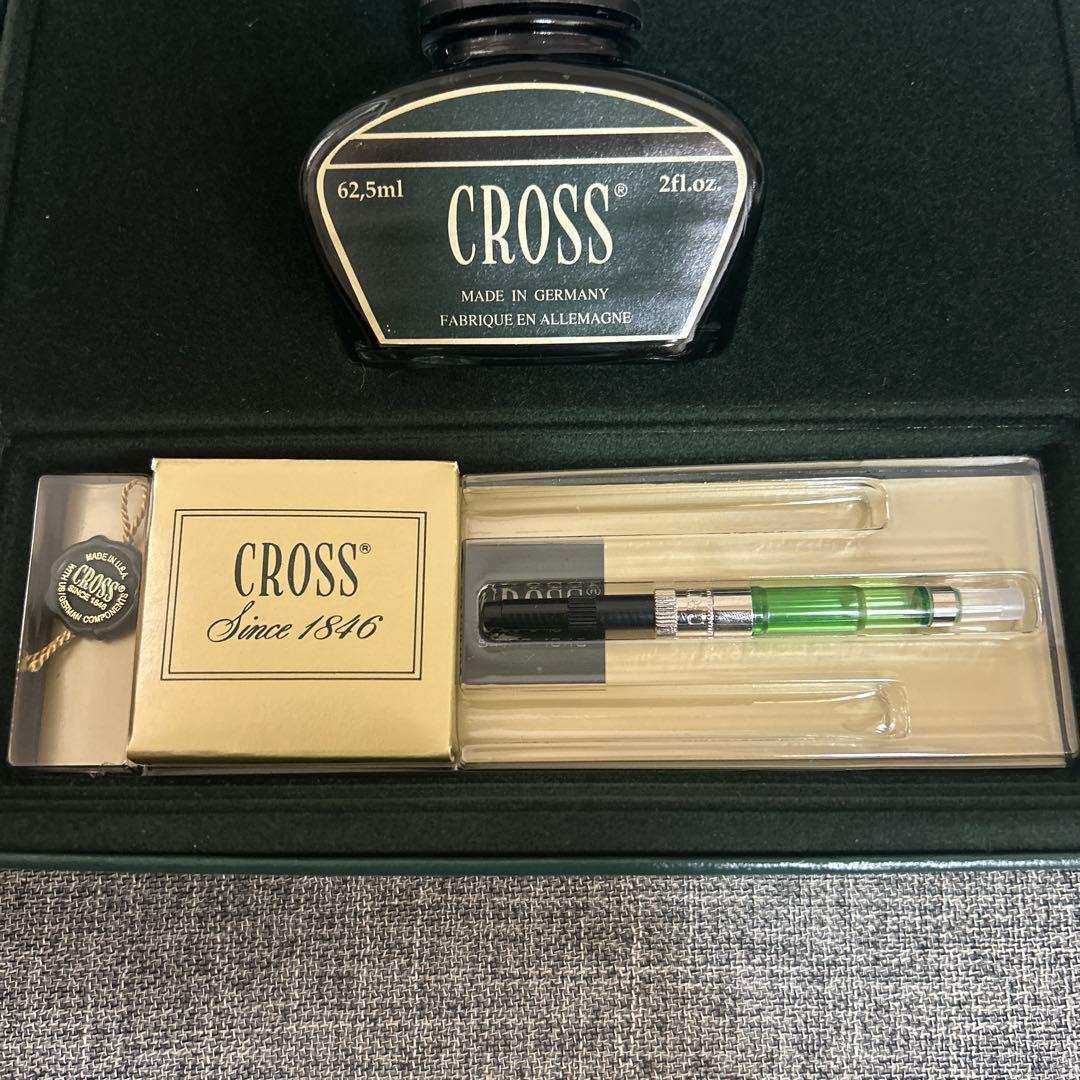 Cross クロス　万年筆　ギフト　グリーンインクボトル　タウンゼント　ゴールド