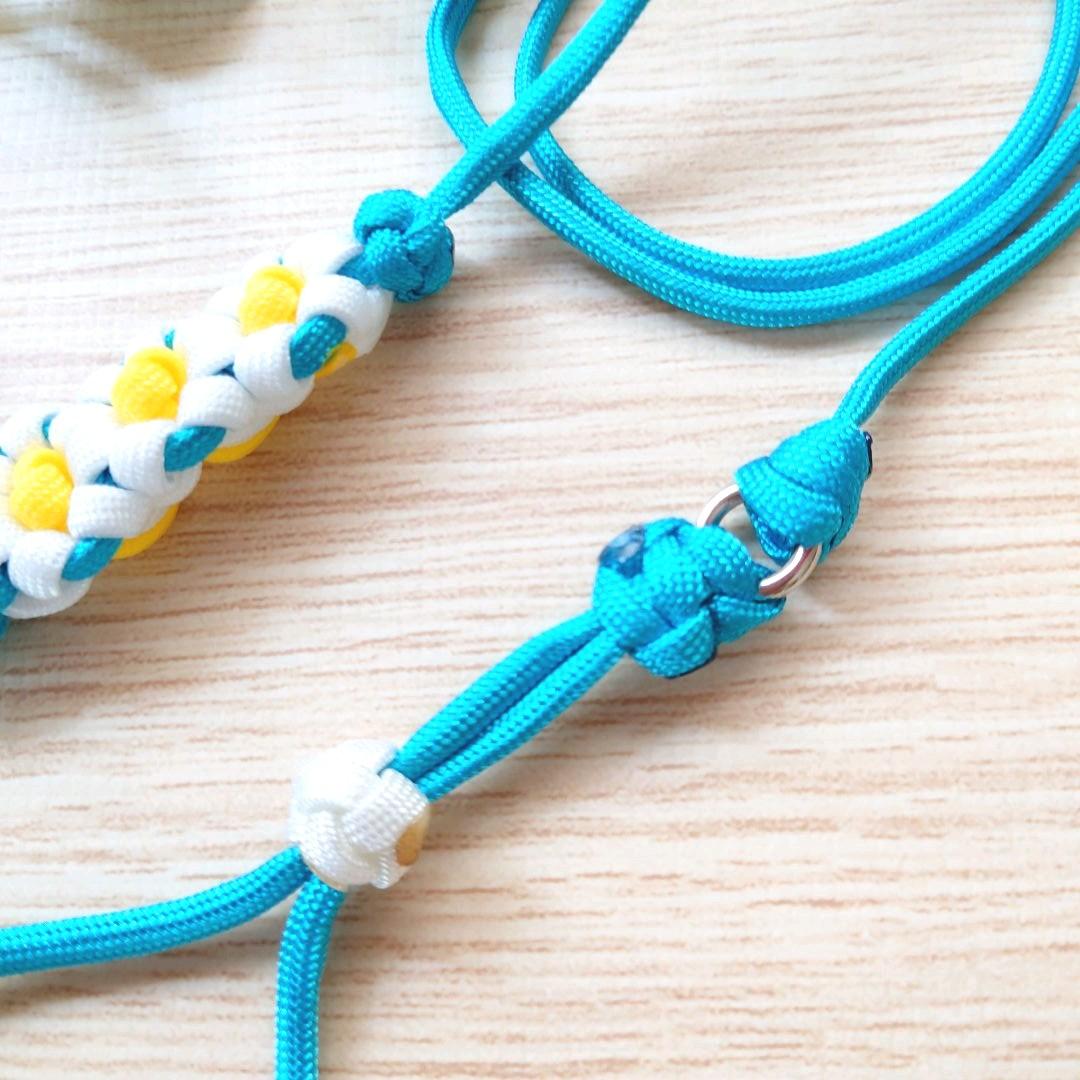 パラコードリード＆首輪　一体型　ハーフチョーク　ドナルドカラー　№057