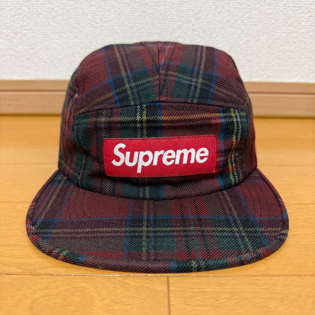 Supreme Plaid Camp Cap レッド 16aw