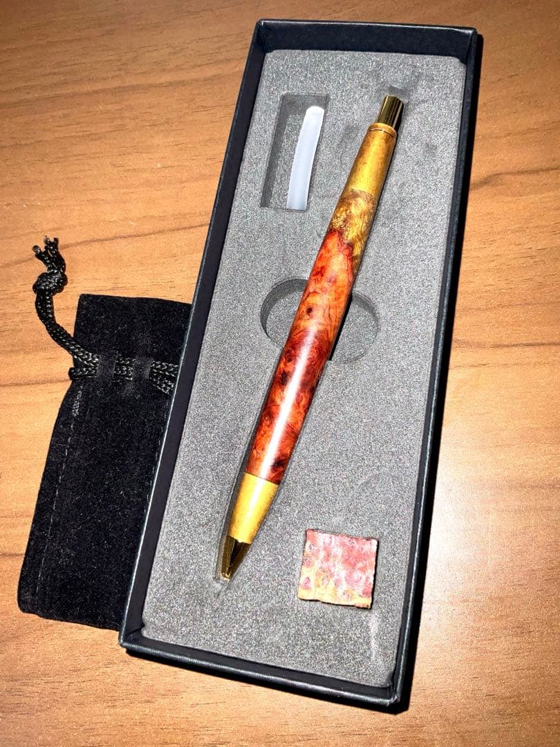 ボナンペン シャーペン0.5mm(花梨紅白/色物金具・古風) 値下げOK