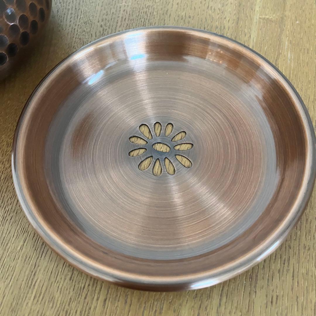 【新品】【未使用】　茶道具　鎚目純銅　建水