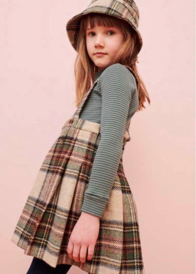 caramel チェック 吊り スカート8Y