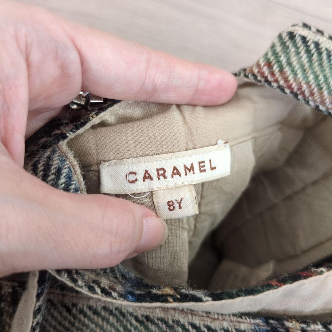 caramel チェック 吊り スカート8Y