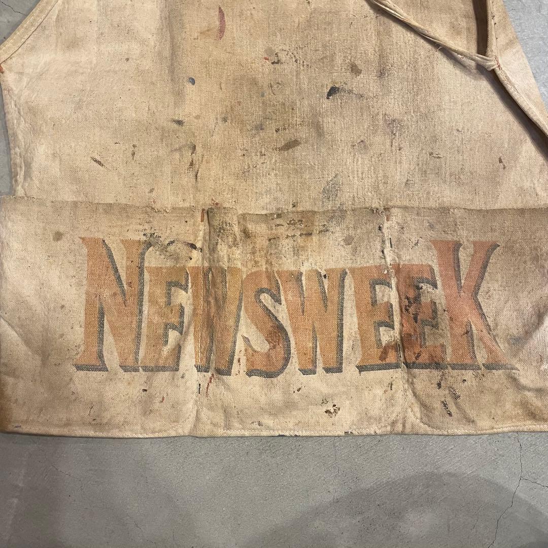 40s ニュースペーパー　ワークエプロン　ビンテージ　apron vintage