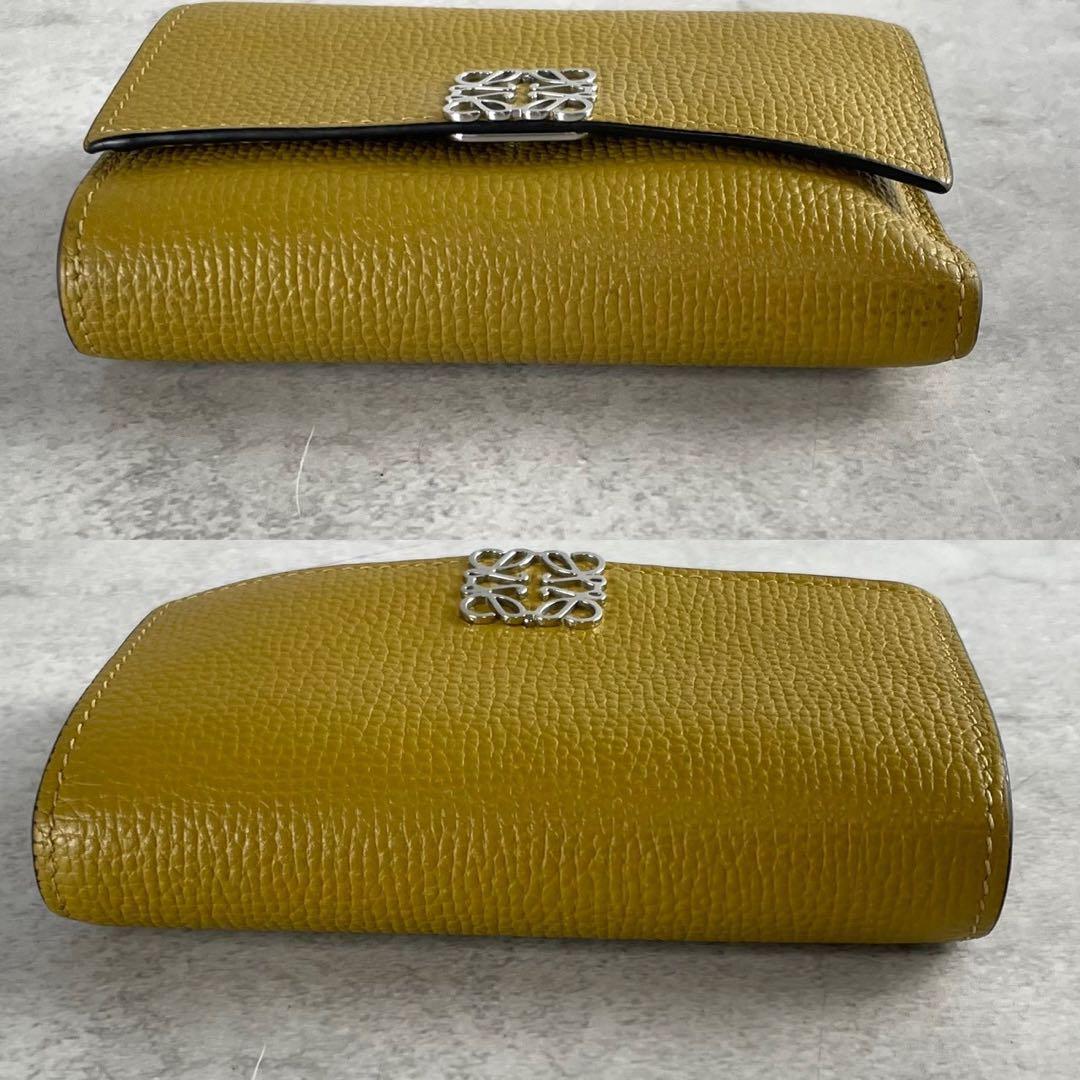 【美品】ロエベ トライフォールド アナグラム タン 三つ折り財布