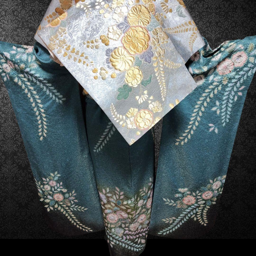 お直し無料！振袖フルセット(8点)・辻ヶ花・辻が花・絞り・作家物・翠山工房・落款