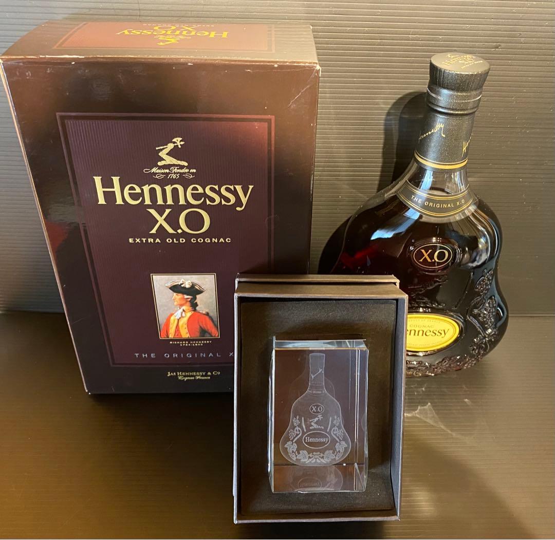 Hennessy XOコニャック700ml ＋クリスタルミニチュア付 2点セット