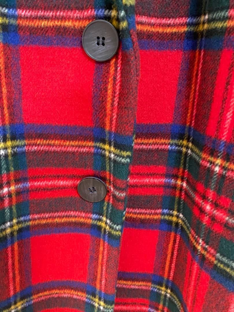 ZARA trf チェック柄 赤　チェスターコート ロングコート　秋冬