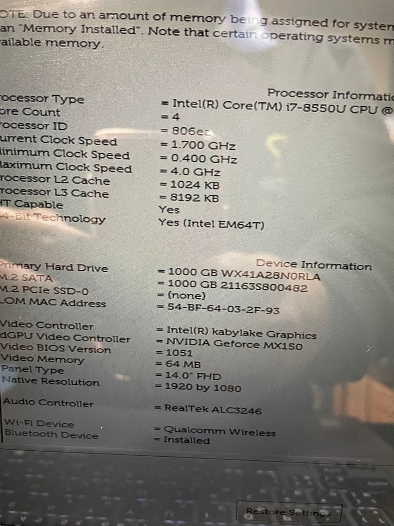 デル Inspiron 14 7472 P74G Core i7 アダプタ無し