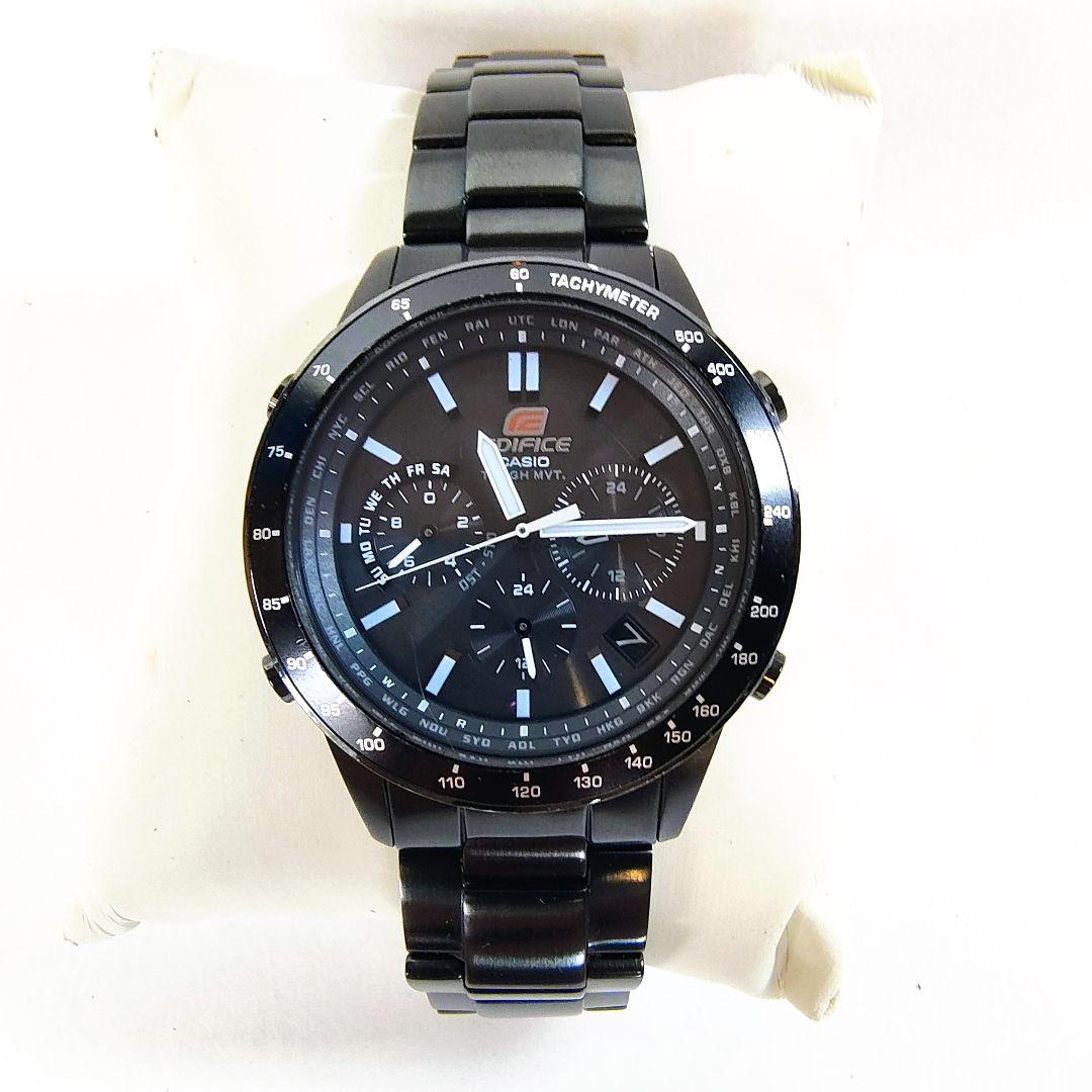 CASIO EDIFICEクロノグラフソーラー電波腕時計ブラック備品付き