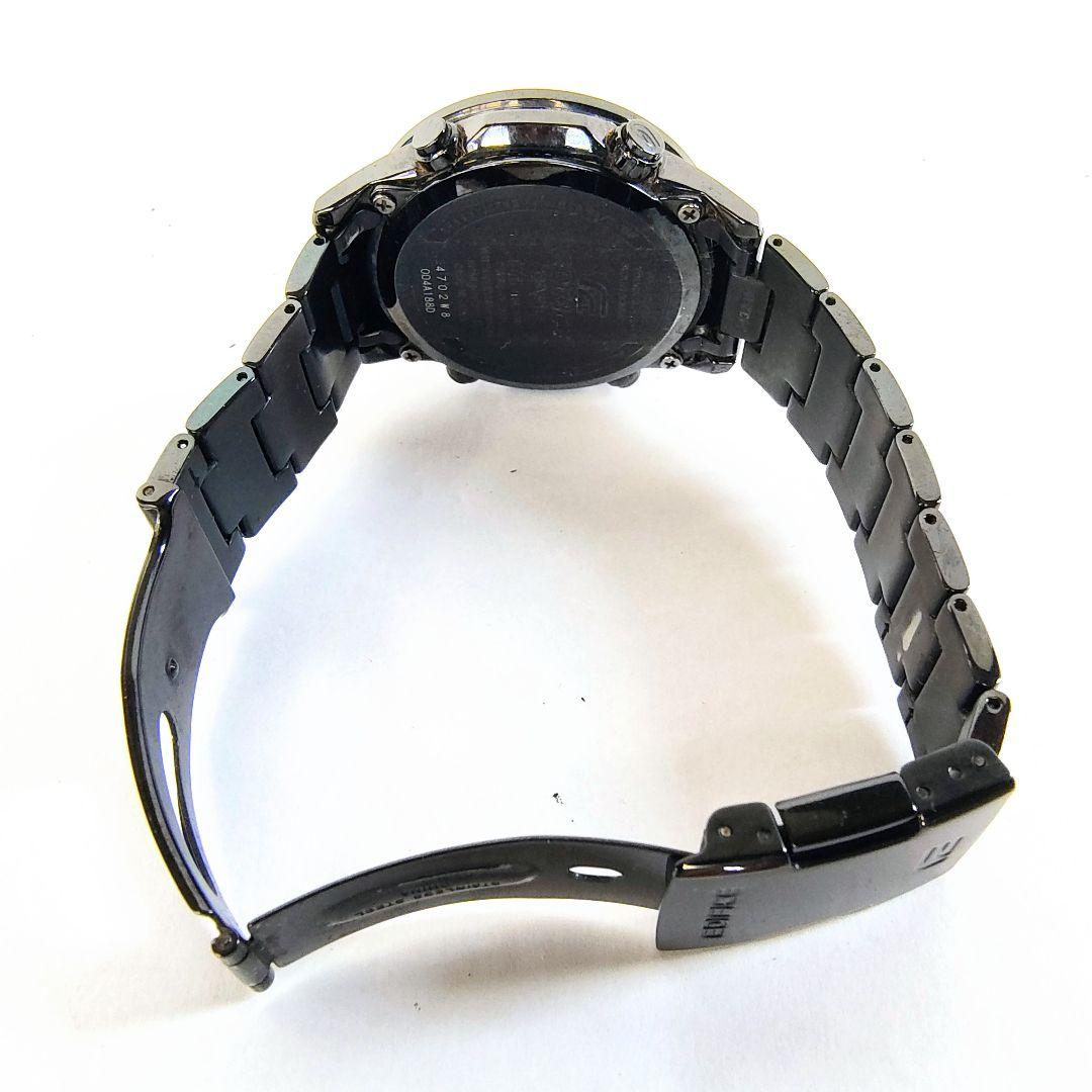 CASIO EDIFICEクロノグラフソーラー電波腕時計ブラック備品付き