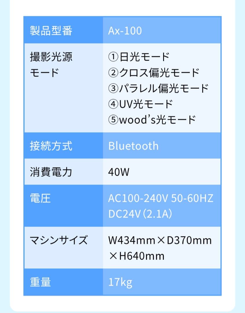 肌診断機　FACE-DX9 AI搭載