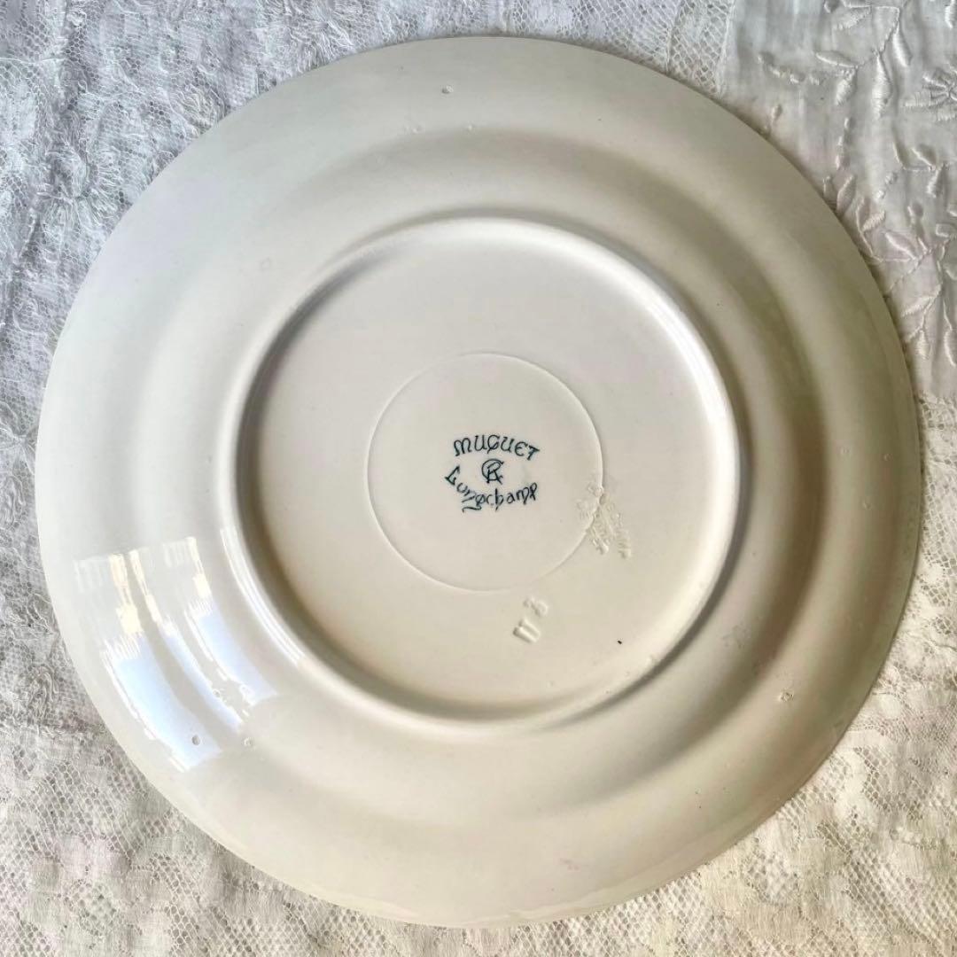 ロンシャンすずらんプレート平皿2枚セット　フランスアンティークミュゲスズラン鈴蘭