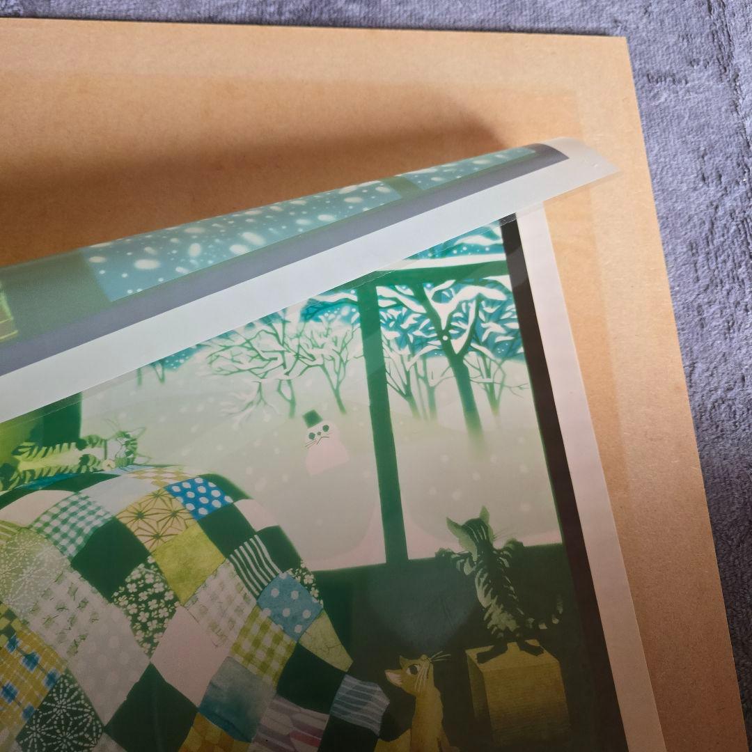 藤城清治 影絵作品 フィルムアート 「こたつと猫」