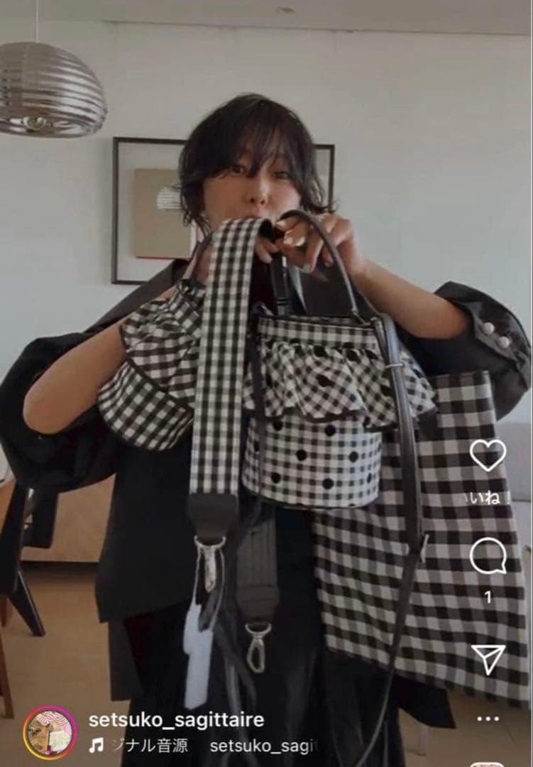 ぽっち　1度の使用　美品　完売　ギンガムチェック　セツコサジテール