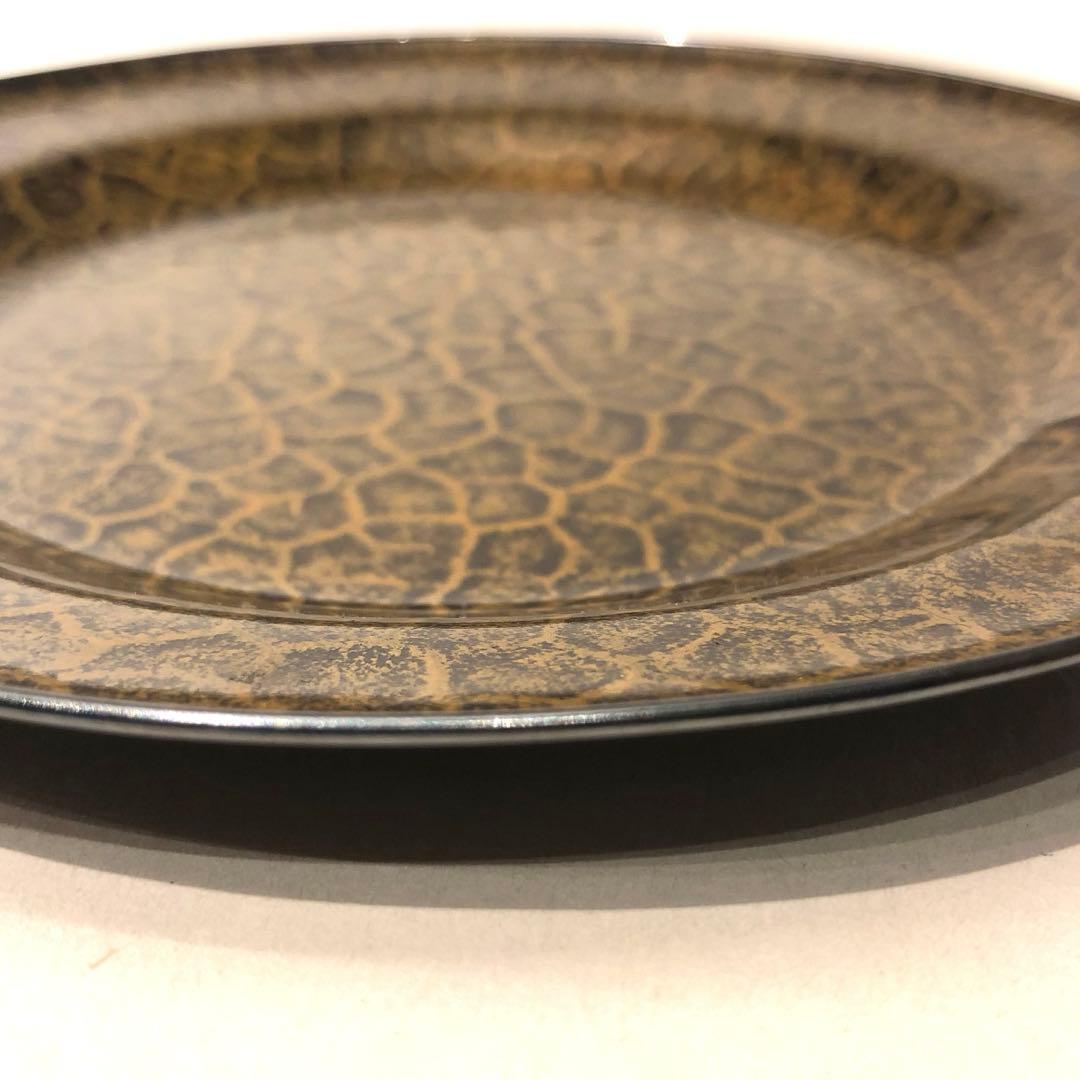 山口丹金製　黄銅銀縁銘々盆　5客