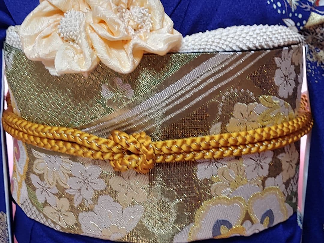 振袖　単品　青　金彩　成人式