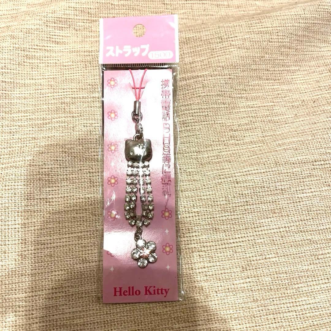 レア‼️キラキラピカピカKitty ジュエリーストラップ シルバー キティ