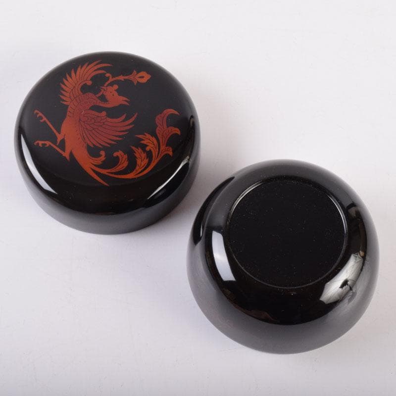 茶道具　山中塗　塗師　前端雅峯作　雲鳳凰蒔絵　大棗　共箱　V　8469