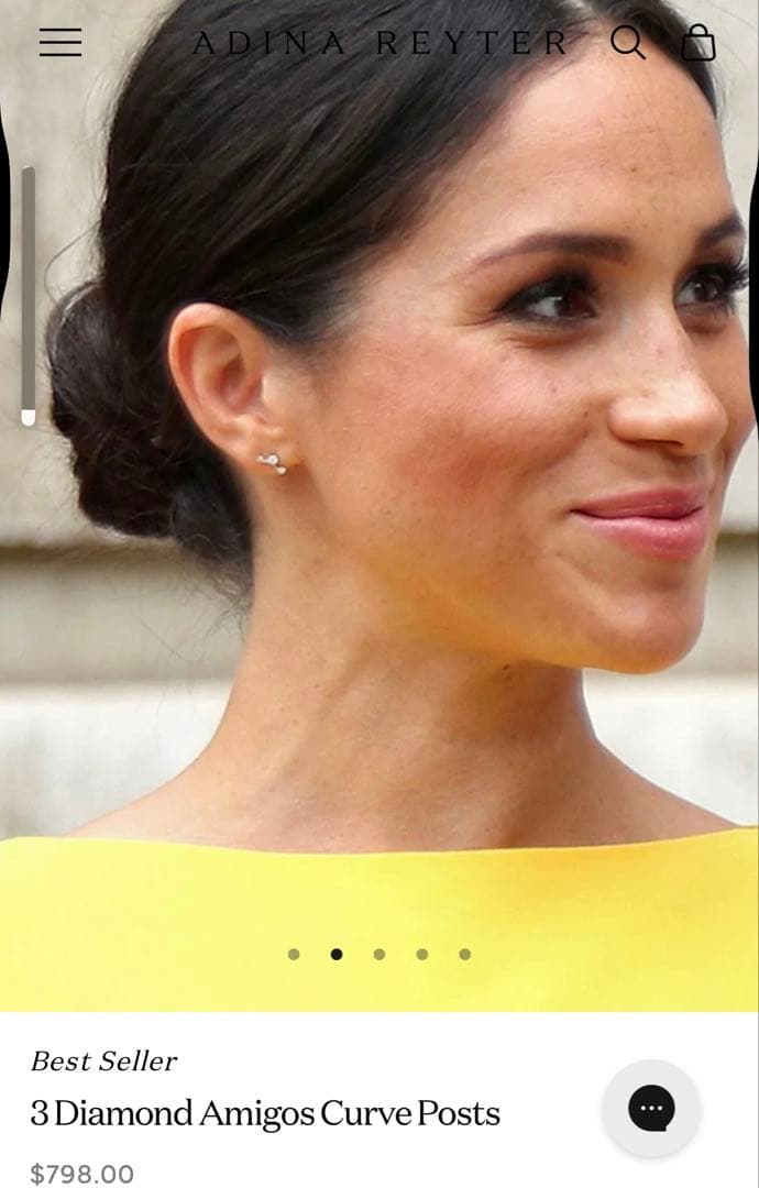 メーガン妃着用　Adina Reyter アディナレイター K14ダイヤピアス