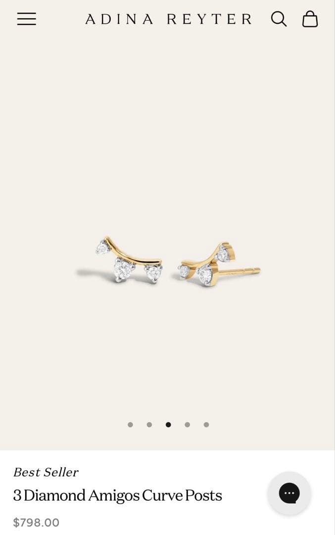 メーガン妃着用　Adina Reyter アディナレイター K14ダイヤピアス