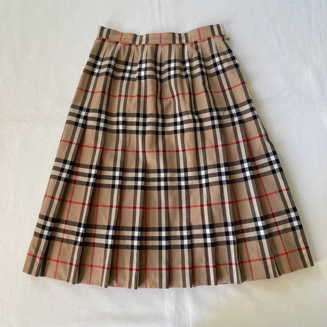 バーバリー ノバチェック プリーツスカート 80s 90s