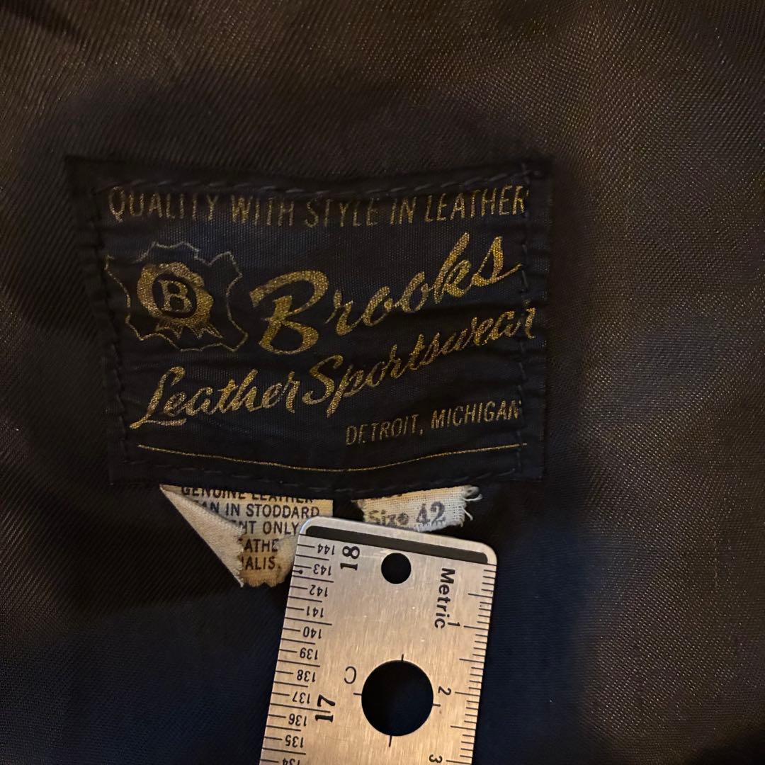 60s〜70s vintage brooks レザーシングルライダースジャケット