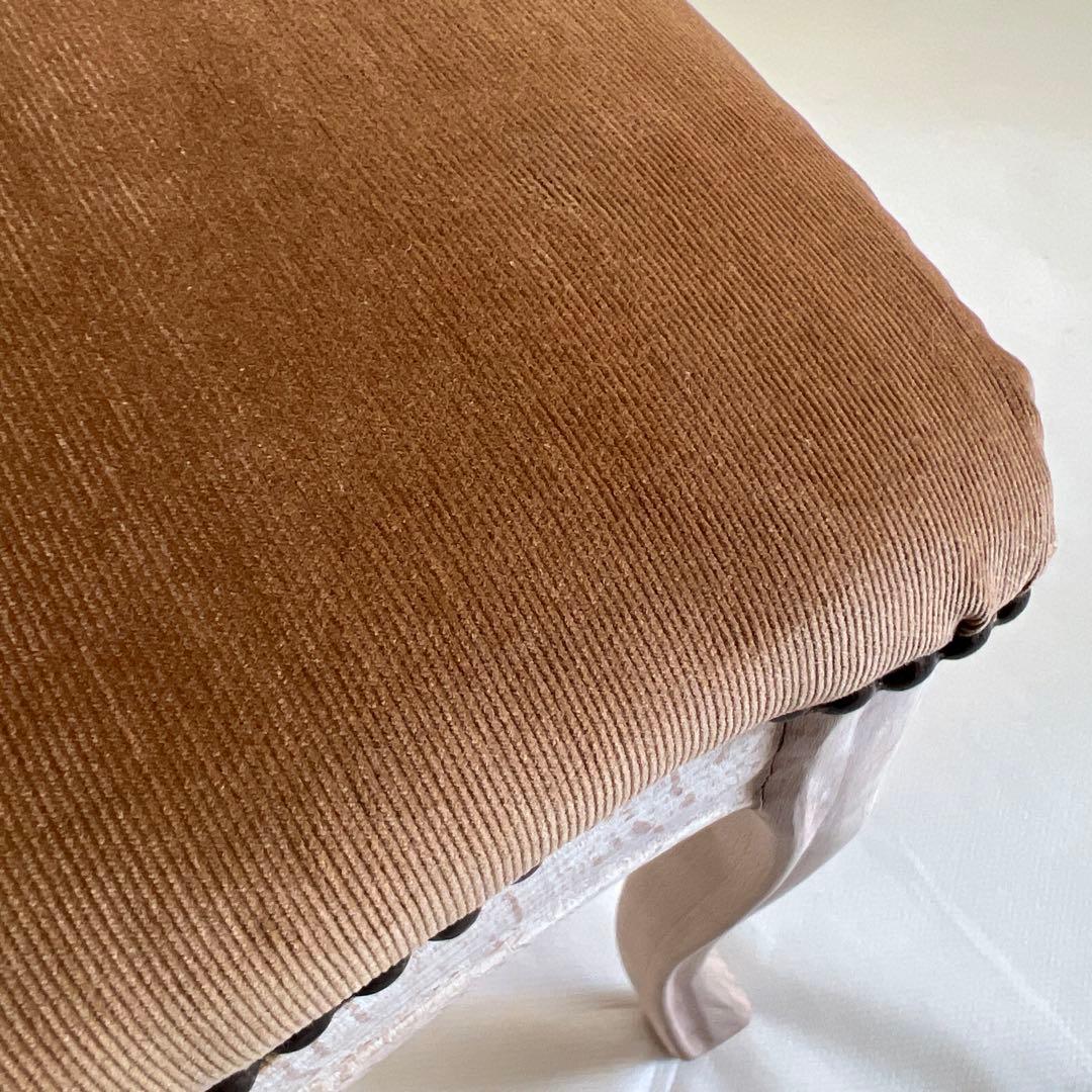 猫脚スツール・茶色 木製フレーム