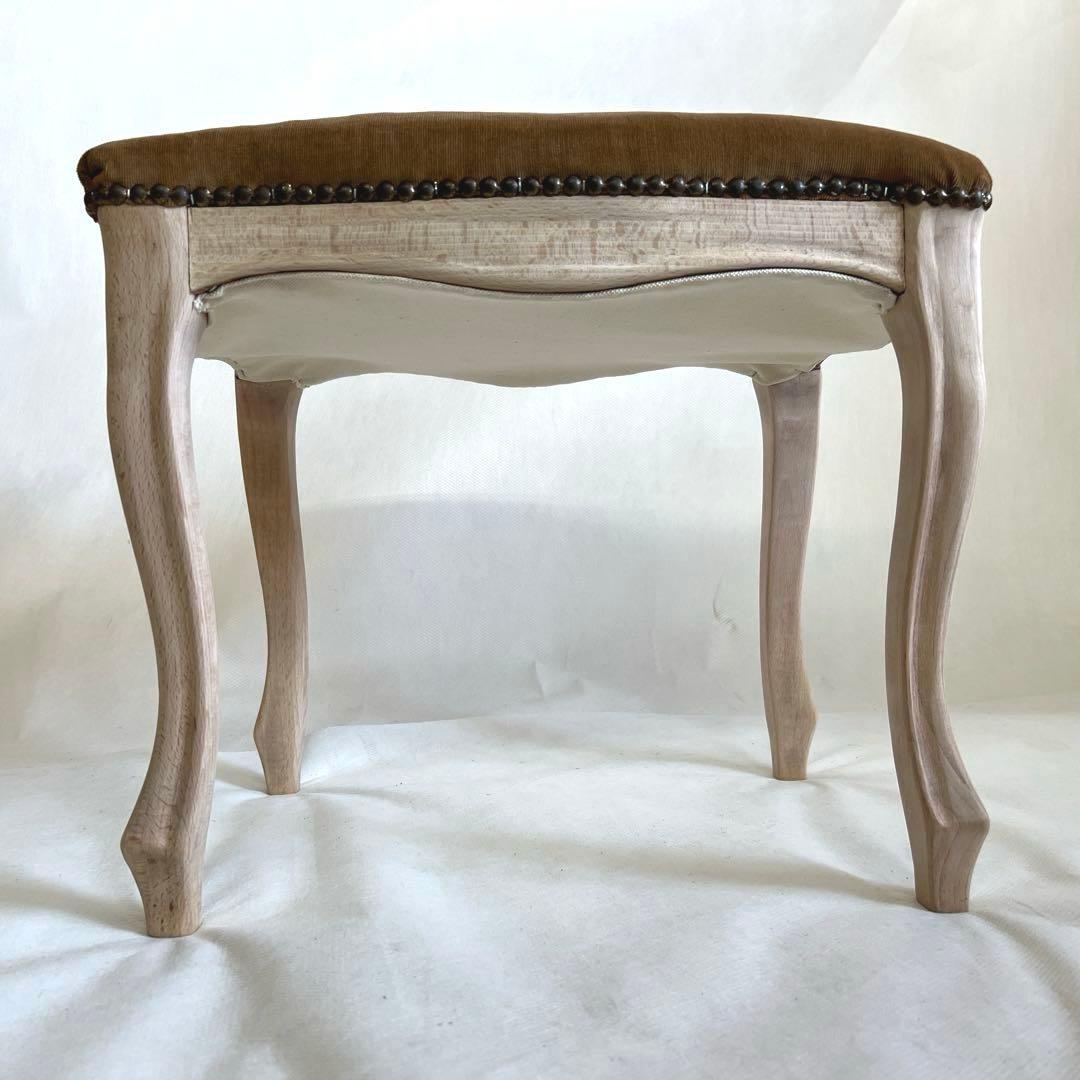 猫脚スツール・茶色 木製フレーム