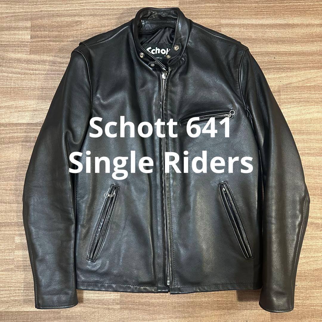 Schott 641 ショット　シングルライダースジャケット　ライナー付きレザー