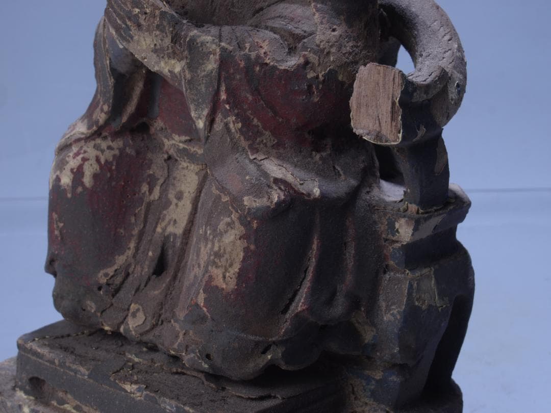 清時代骨董仏像　民間仕入れ品　木制の観音様像※激安骨董品 I0976A1-2