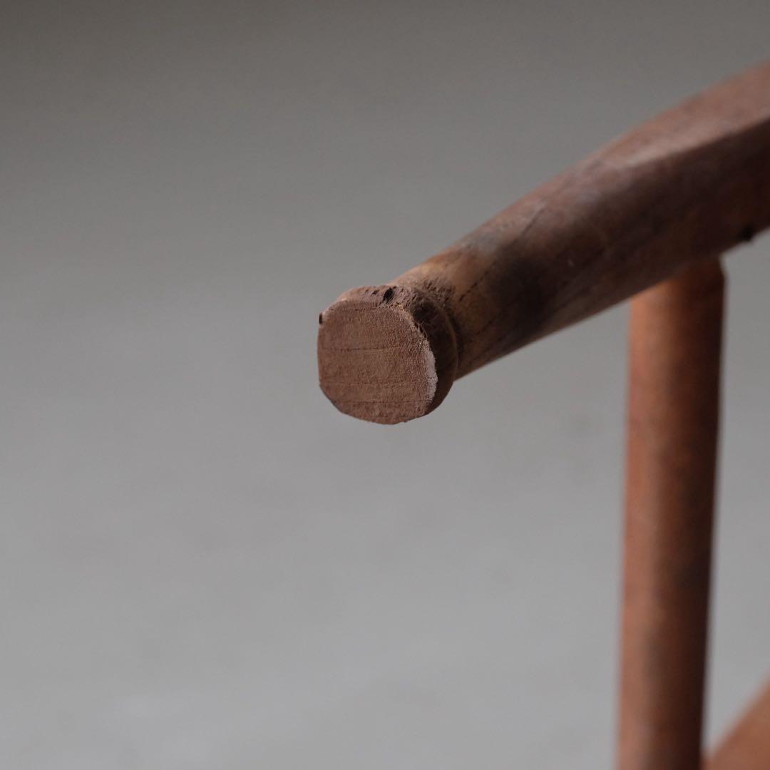 栓材 古い丸椅子　スツール チェア 古家具 古道具 アンティーク 昭和レトロ