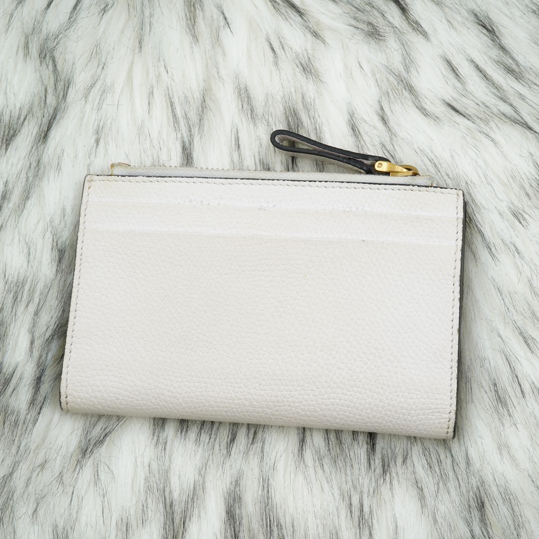 極美品　Valentino Garavani 二つ折り財布　ロゴグラム　ホワイト