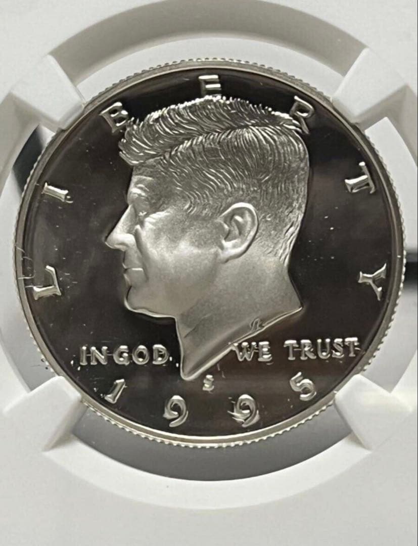 NGC準最高鑑定 PF69 1995年 ケネディ　1/2ドル銀貨　SV900