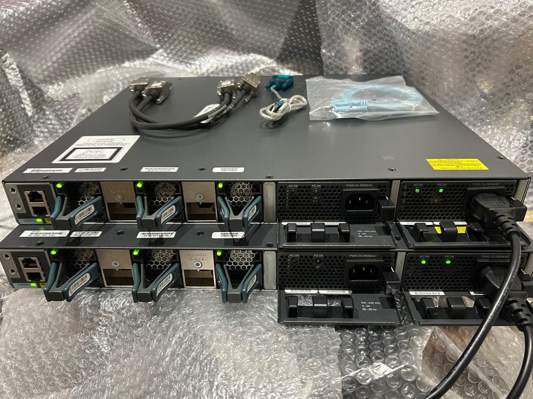 【CCNA、CCNP】2台セット スタックCisco L3スイッチ3650