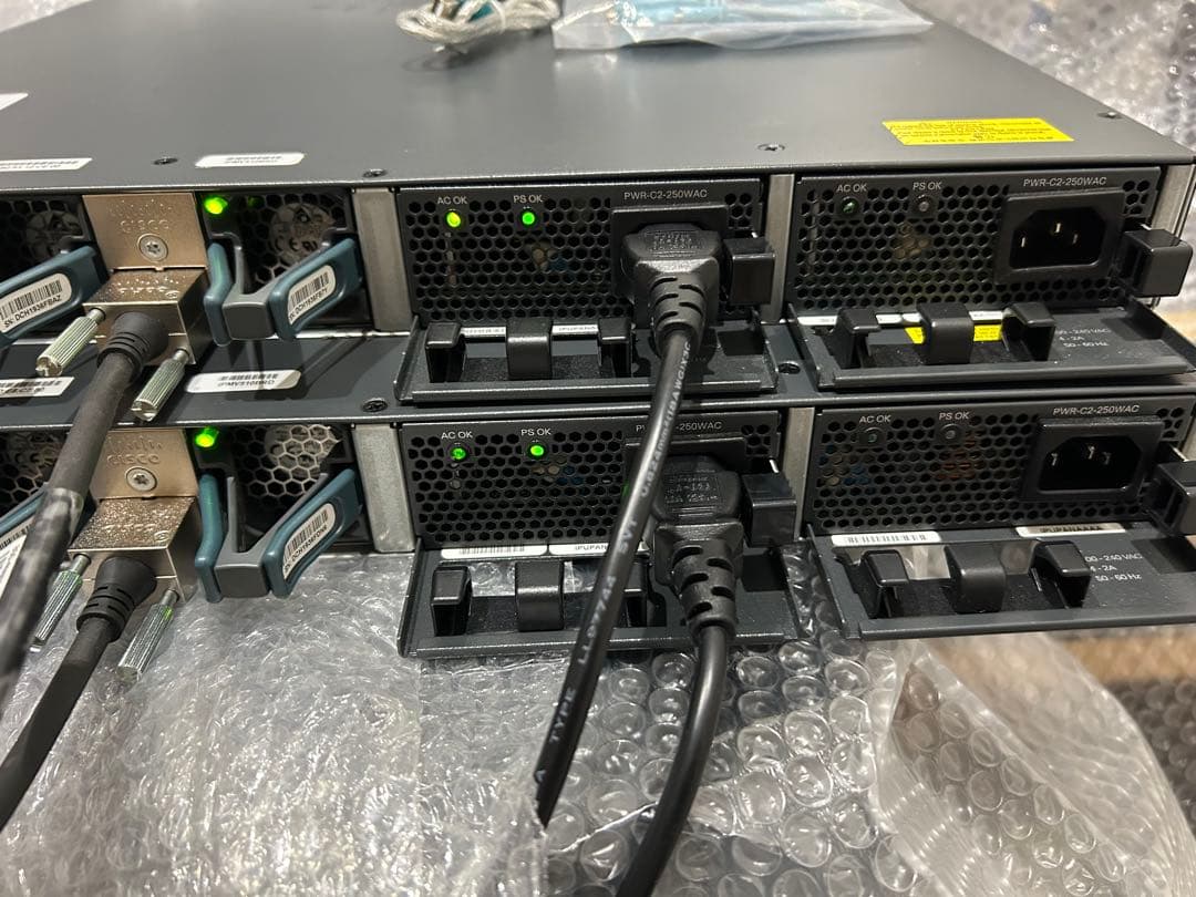 【CCNA、CCNP】2台セット スタックCisco L3スイッチ3650