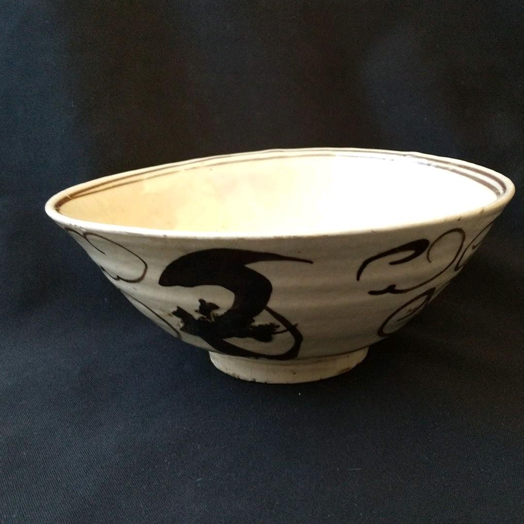 中国  磁州窯  茶碗  絵高麗 古箱 箱書きあり 貴重  骨董  茶道具