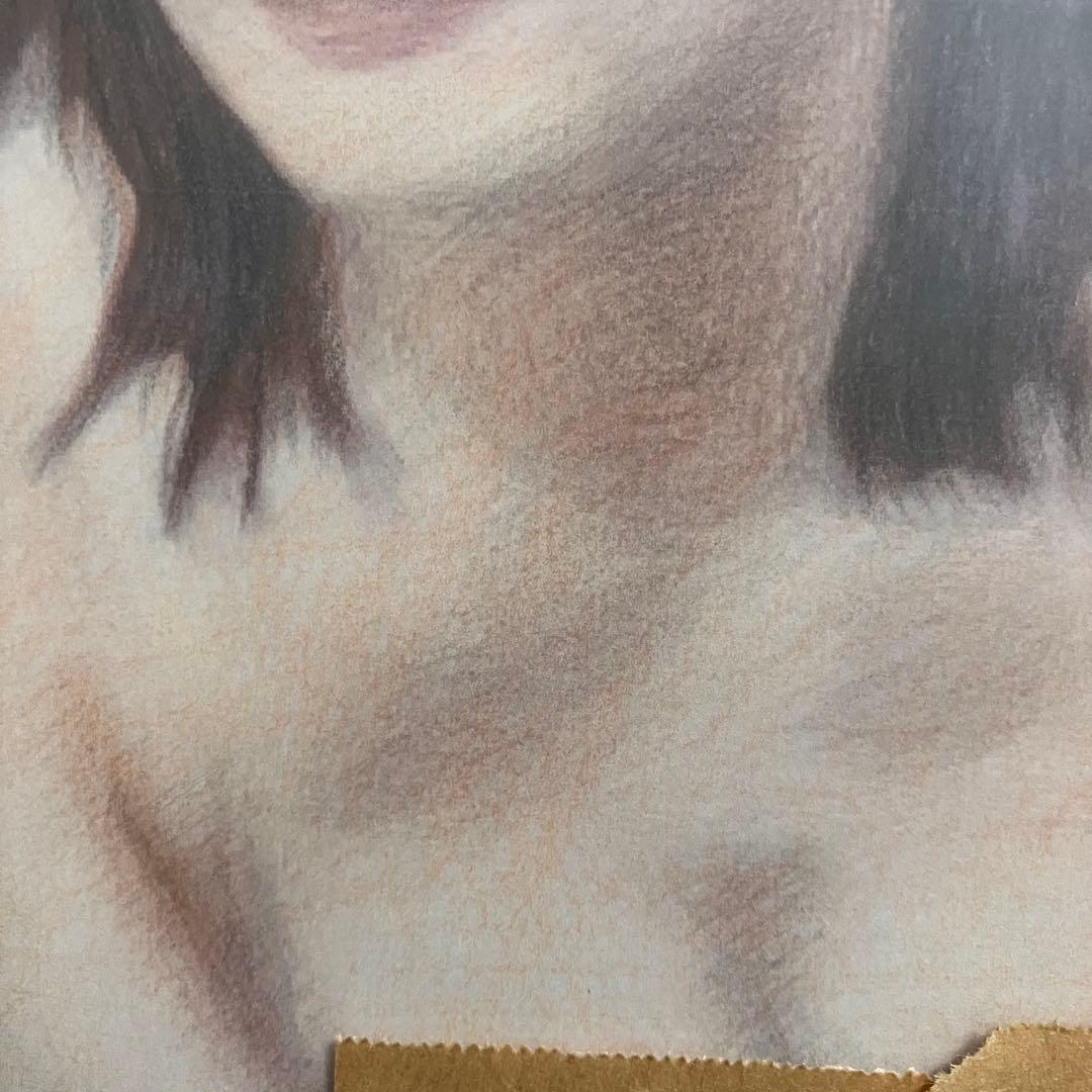 女優画⑦額装品　額縁寸法32.7㎝×24.0㎝×1.5㎝　色鉛筆画　定款付