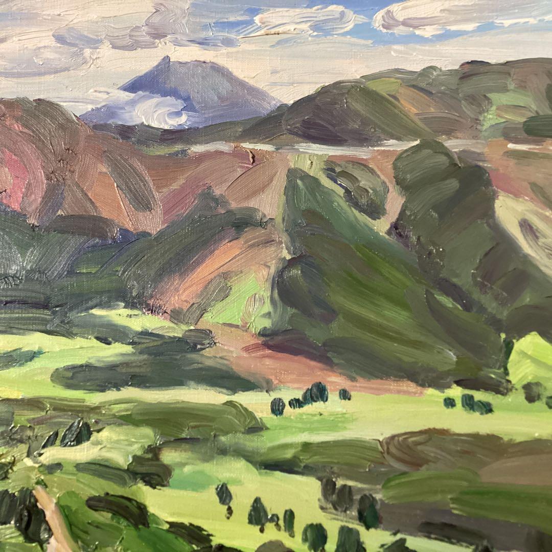 山下清　油彩画　【風景画　】　肉筆キャンバスのみ寄贈品　模写　　一点物