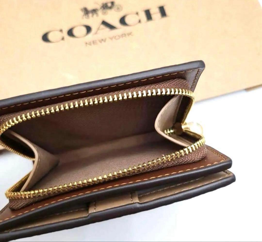 COACH　コーチ　折り財布　スナップウォレット　正規品CW789 タンブラウン
