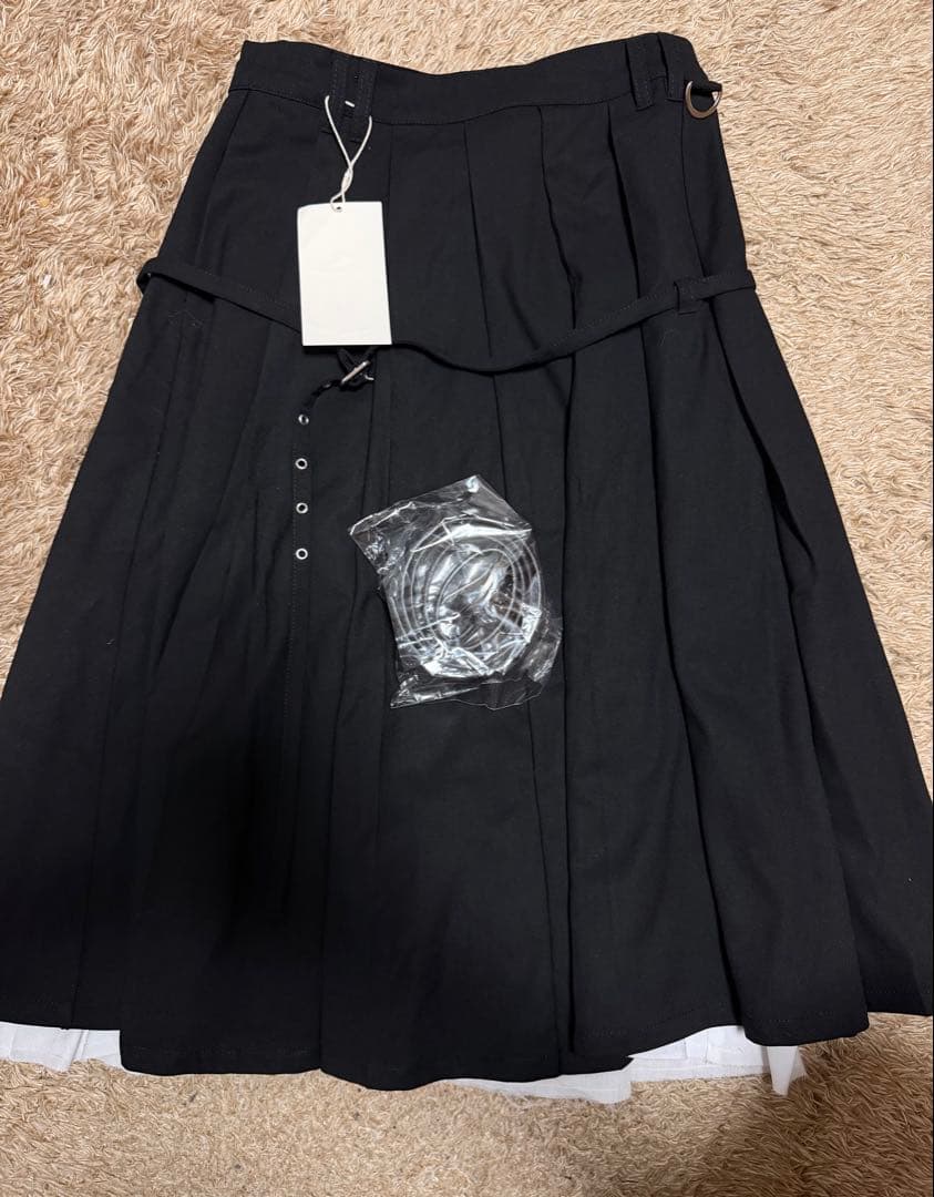 9/30まで！Belted layered pleats midi skirt
