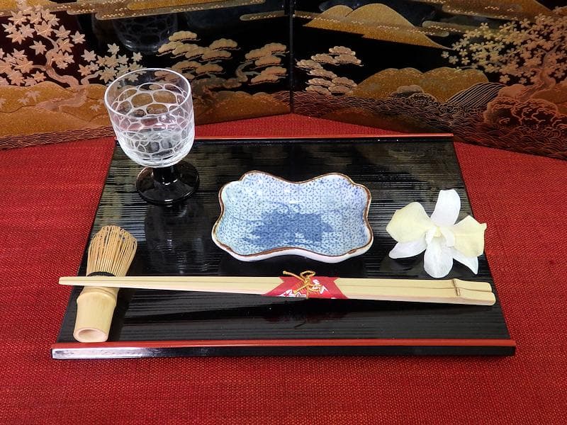 古伊万里　型刷印判　幾何学紋に草花紋の図　変形皿　江戸期E478AS-CRf