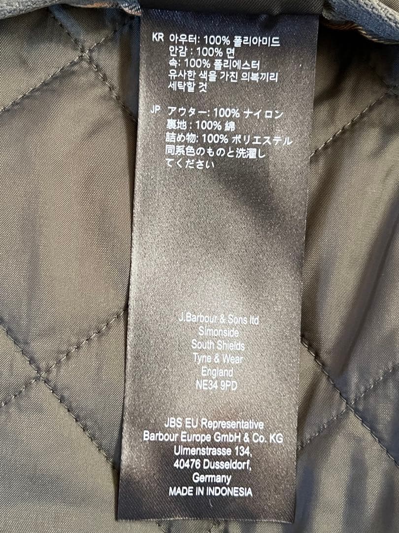 BARBOUR バブアー キルティングベスト MLI0001 カーキグリーン